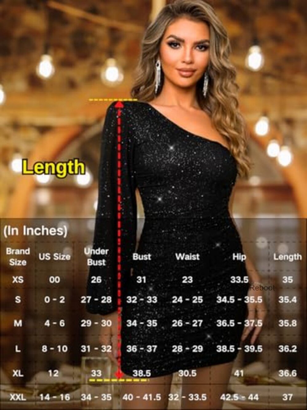 Sequin One Shoulder Ruched Bodycon Dress, Sparkly Club & Cocktail Dress - Picture 5 of 5